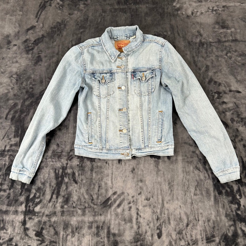 Levi's Trucker Jacket Womens S Light Blue Denim Button Up Classic‎ 2621